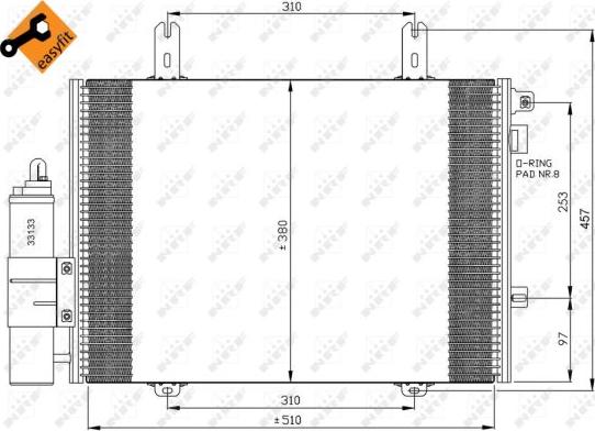 NRF 35353 - Конденсатор, кондиціонер avtolavka.club