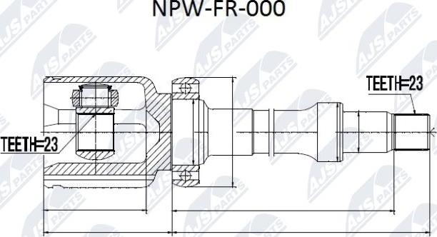 NTY NPW-FR-000 - Шарнірний комплект, ШРУС, приводний вал avtolavka.club