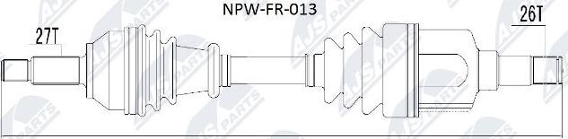 NTY NPW-FR-013 - Приводний вал avtolavka.club