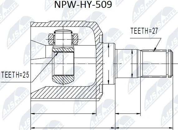 NTY NPW-HY-509 - Шарнірний комплект, ШРУС, приводний вал avtolavka.club