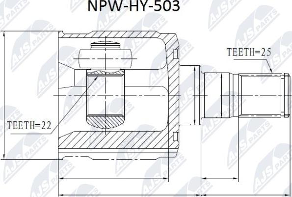 NTY NPW-HY-503 - Шарнірний комплект, ШРУС, приводний вал avtolavka.club