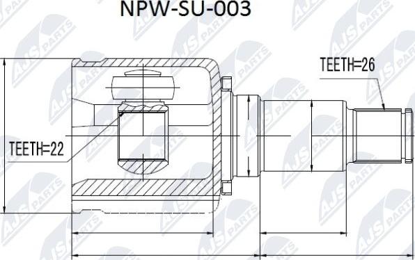 NTY NPW-SU-003 - Шарнірний комплект, ШРУС, приводний вал avtolavka.club