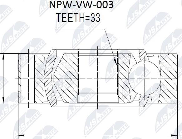 NTY NPW-VW-003 - Шарнірний комплект, ШРУС, приводний вал avtolavka.club