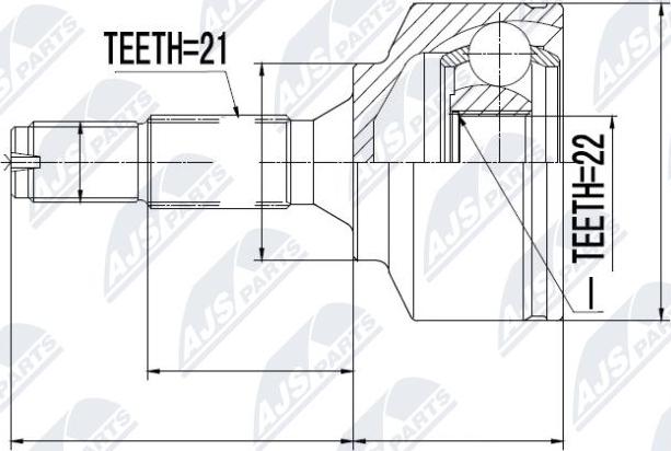 NTY NPZ-CT-011 - Шарнірний комплект, ШРУС, приводний вал avtolavka.club