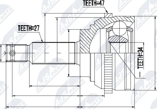 NTY NPZ-HY-509 - Шарнірний комплект, ШРУС, приводний вал avtolavka.club