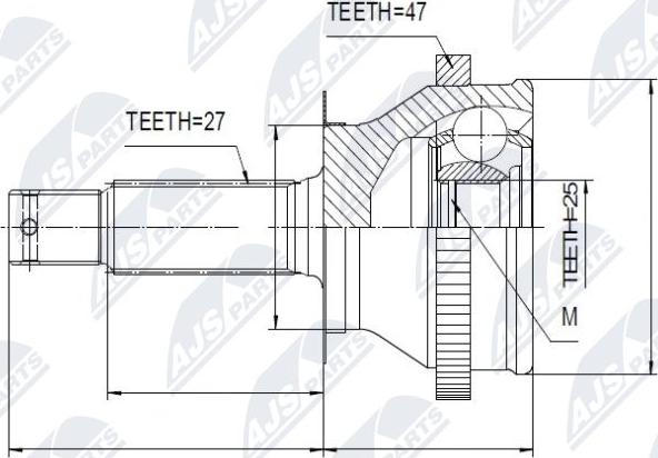 NTY NPZ-HY-535 - Шарнірний комплект, ШРУС, приводний вал avtolavka.club