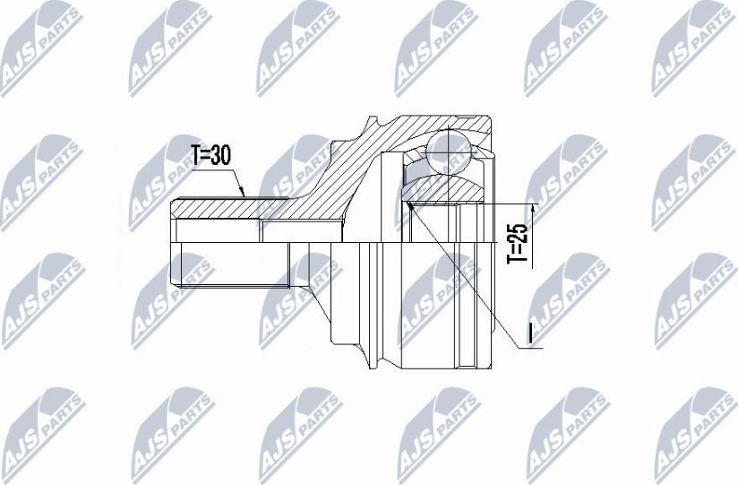 NTY NPZ-ME-027 - Шарнірний комплект, ШРУС, приводний вал avtolavka.club
