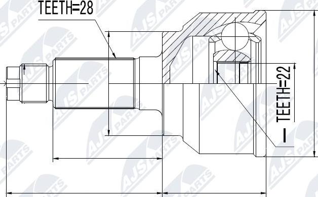 NTY NPZ-MZ-045 - Шарнірний комплект, ШРУС, приводний вал avtolavka.club