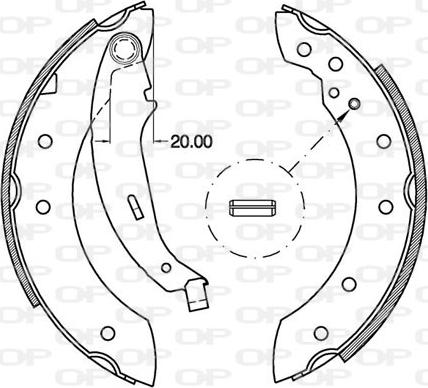 Open Parts BSA2111.00 - Комплект гальм, барабанний механізм avtolavka.club