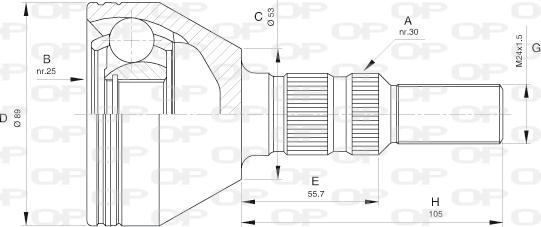 Open Parts CVJ5440.10 - Шарнірний комплект, ШРУС, приводний вал avtolavka.club