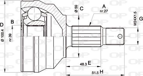 Open Parts CVJ5460.10 - Шарнірний комплект, ШРУС, приводний вал avtolavka.club