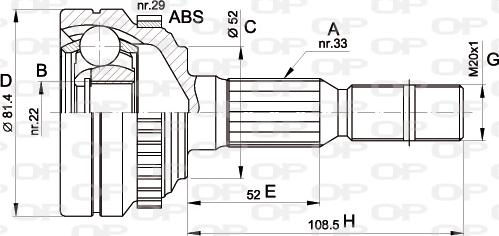 Open Parts CVJ5432.10 - Шарнірний комплект, ШРУС, приводний вал avtolavka.club