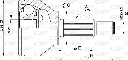 Open Parts CVJ5437.10 - Шарнірний комплект, ШРУС, приводний вал avtolavka.club