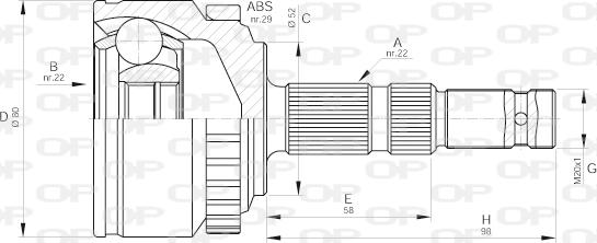 Open Parts CVJ5519.10 - Шарнірний комплект, ШРУС, приводний вал avtolavka.club