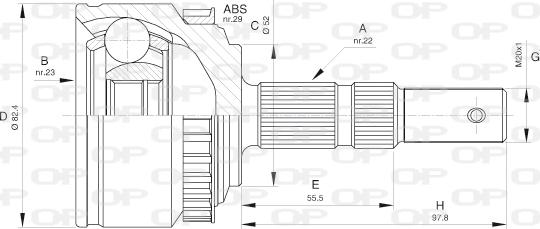 Open Parts CVJ5526.10 - Шарнірний комплект, ШРУС, приводний вал avtolavka.club