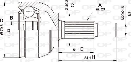 Open Parts CVJ5521.10 - Шарнірний комплект, ШРУС, приводний вал avtolavka.club