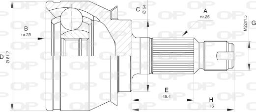 Open Parts CVJ5528.10 - Шарнірний комплект, ШРУС, приводний вал avtolavka.club