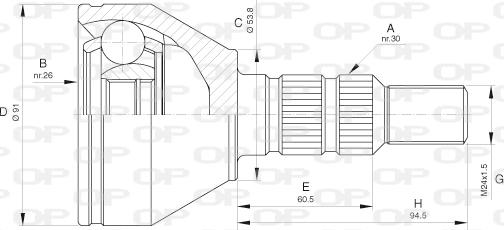 Open Parts CVJ5641.10 - Шарнірний комплект, ШРУС, приводний вал avtolavka.club