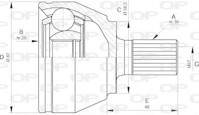 Open Parts CVJ5643.10 - Шарнірний комплект, ШРУС, приводний вал avtolavka.club