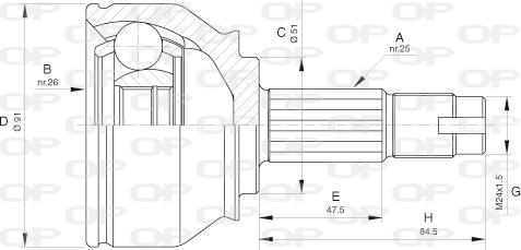 Open Parts CVJ5647.10 - Шарнірний комплект, ШРУС, приводний вал avtolavka.club