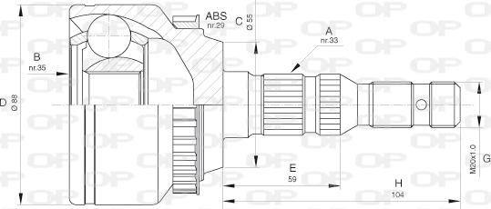 Open Parts CVJ5655.10 - Шарнірний комплект, ШРУС, приводний вал avtolavka.club