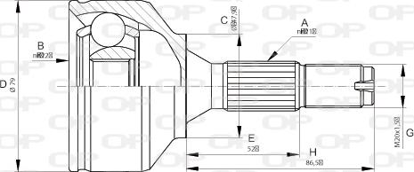 Open Parts CVJ5668.10 - Шарнірний комплект, ШРУС, приводний вал avtolavka.club