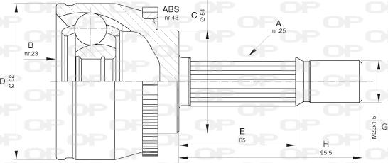 Open Parts CVJ5601.10 - Шарнірний комплект, ШРУС, приводний вал avtolavka.club