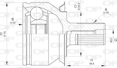 Open Parts CVJ5630.10 - Шарнірний комплект, ШРУС, приводний вал avtolavka.club