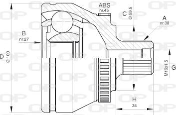 Open Parts CVJ5621.10 - Шарнірний комплект, ШРУС, приводний вал avtolavka.club