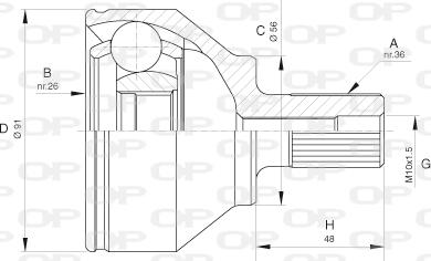 Open Parts CVJ5623.10 - Шарнірний комплект, ШРУС, приводний вал avtolavka.club