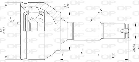 Open Parts CVJ5622.10 - Шарнірний комплект, ШРУС, приводний вал avtolavka.club