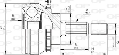 Open Parts CVJ5671.10 - Шарнірний комплект, ШРУС, приводний вал avtolavka.club