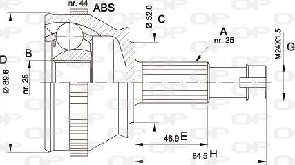 Open Parts CVJ5092.10 - Шарнірний комплект, ШРУС, приводний вал avtolavka.club