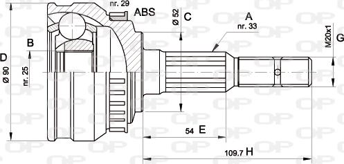 Open Parts CVJ5047.10 - Шарнірний комплект, ШРУС, приводний вал avtolavka.club