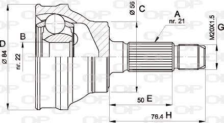 Open Parts CVJ5060.10 - Шарнірний комплект, ШРУС, приводний вал avtolavka.club