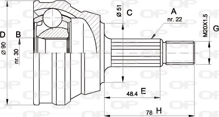 Open Parts CVJ5008.10 - Шарнірний комплект, ШРУС, приводний вал avtolavka.club