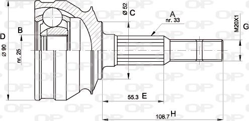 Open Parts CVJ5007.10 - Шарнірний комплект, ШРУС, приводний вал avtolavka.club