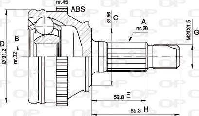 Open Parts CVJ5089.10 - Шарнірний комплект, ШРУС, приводний вал avtolavka.club