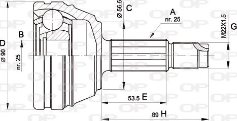 Open Parts CVJ5198.10 - Шарнірний комплект, ШРУС, приводний вал avtolavka.club