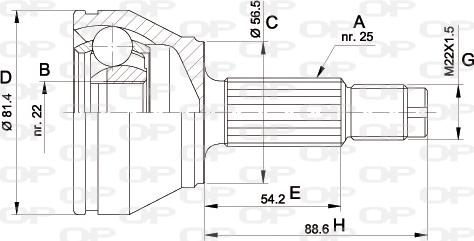 Open Parts CVJ5192.10 - Шарнірний комплект, ШРУС, приводний вал avtolavka.club