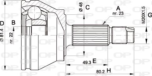 Open Parts CVJ5156.10 - Шарнірний комплект, ШРУС, приводний вал avtolavka.club