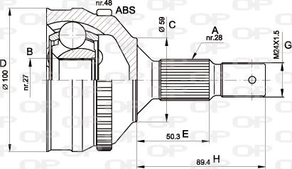 Open Parts CVJ5180.10 - Шарнірний комплект, ШРУС, приводний вал avtolavka.club