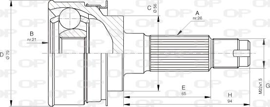 Open Parts CVJ5136.10 - Шарнірний комплект, ШРУС, приводний вал avtolavka.club