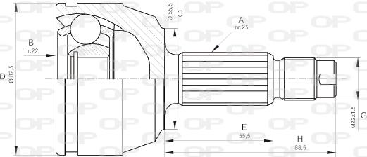 Open Parts CVJ5123.10 - Шарнірний комплект, ШРУС, приводний вал avtolavka.club