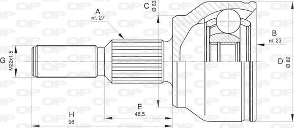 Open Parts CVJ5812.10 - Шарнірний комплект, ШРУС, приводний вал avtolavka.club