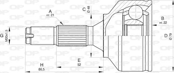 Open Parts CVJ5837.10 - Шарнірний комплект, ШРУС, приводний вал avtolavka.club