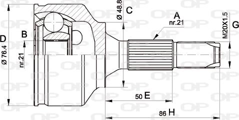 Open Parts CVJ5394.10 - Шарнірний комплект, ШРУС, приводний вал avtolavka.club