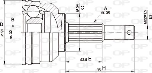 Open Parts CVJ5345.10 - Шарнірний комплект, ШРУС, приводний вал avtolavka.club