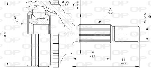 Open Parts CVJ5365.10 - Шарнірний комплект, ШРУС, приводний вал avtolavka.club