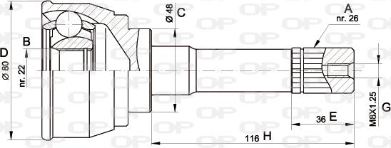 Open Parts CVJ5367.10 - Шарнірний комплект, ШРУС, приводний вал avtolavka.club